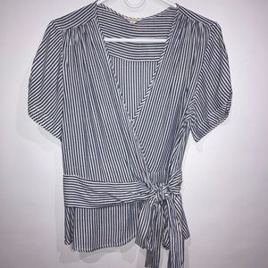 Max Studio Navy Stripe Blouse